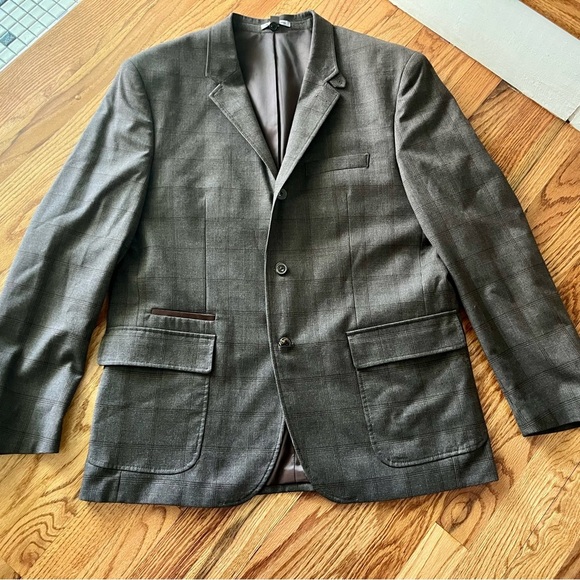 Johnston Murphy Men’s Plaid 3-button Bibbed Blazer Size Large - Picture 1 of 16